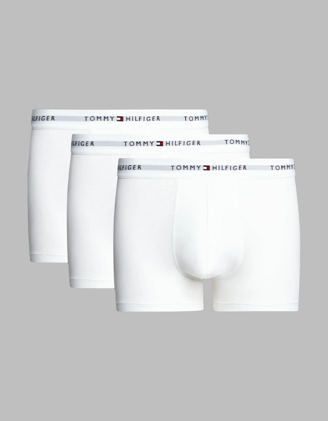 Tommy Hilfiger Men's White 3-Pack Signature Cotton Boxer Trunks, - : 32/30/31 Small