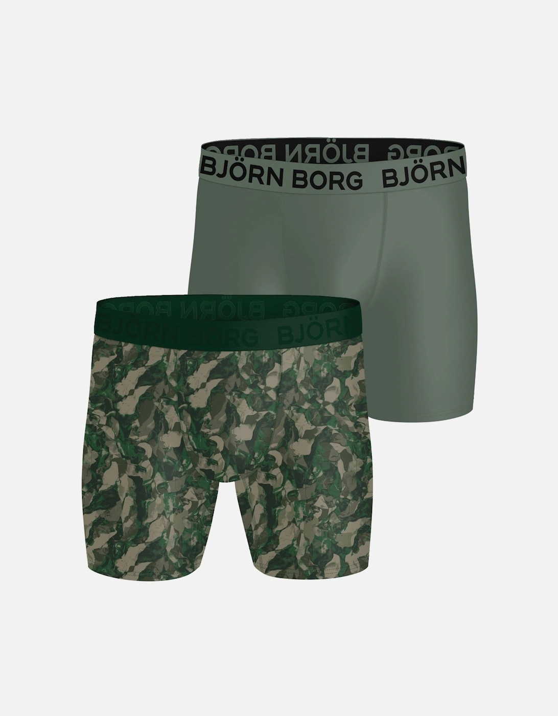 Bjorn Borg Men's Tan 2-Pack Sports Microfibre Boxer Briefs, Khaki/Camo - : 32/30/31 Small