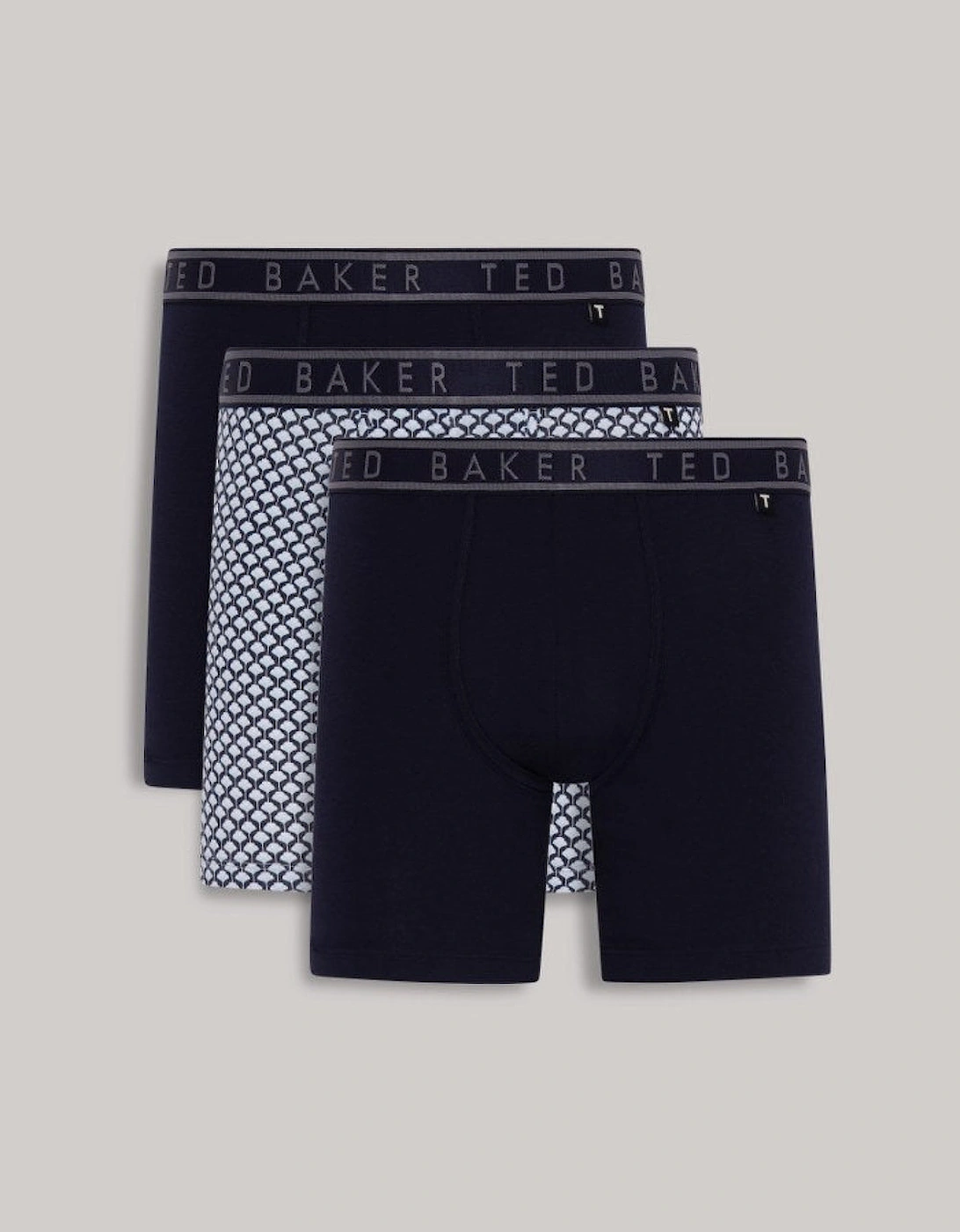 Ted Baker Men's Black 3-Pack Boxers, Navy / Palm Geo - : 32/34/35 Large