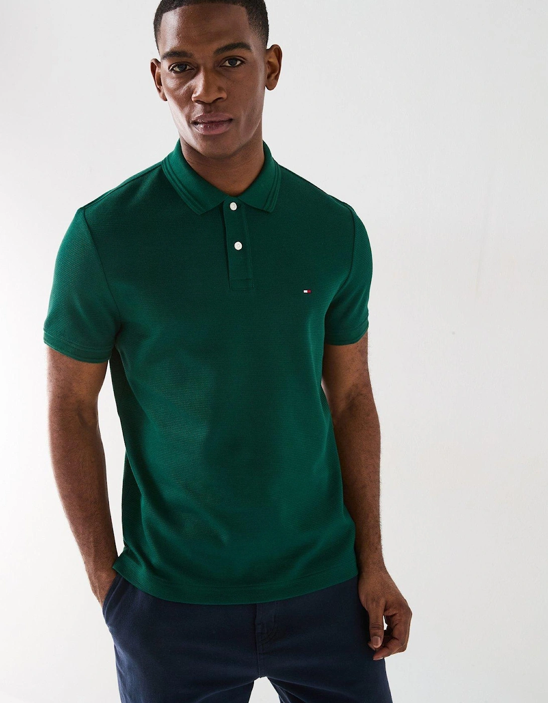 Regular Fit Mercerised Jacquard Polo Shirt - Green, 2 of 1