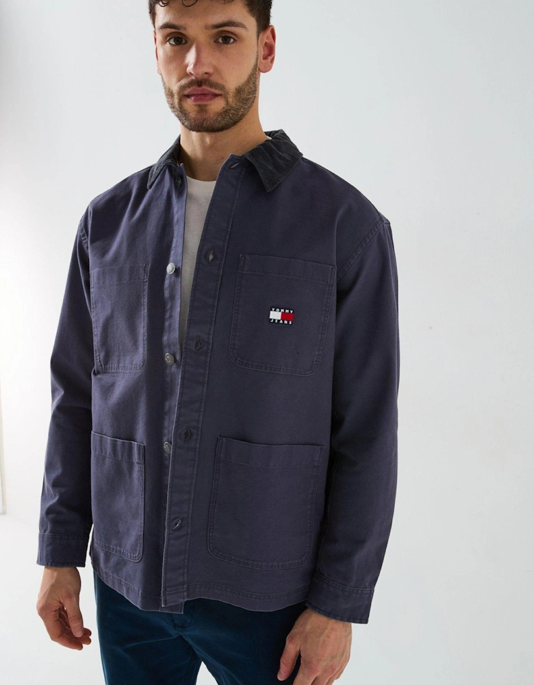 Canvas Cord Overshirt - Navy/Black