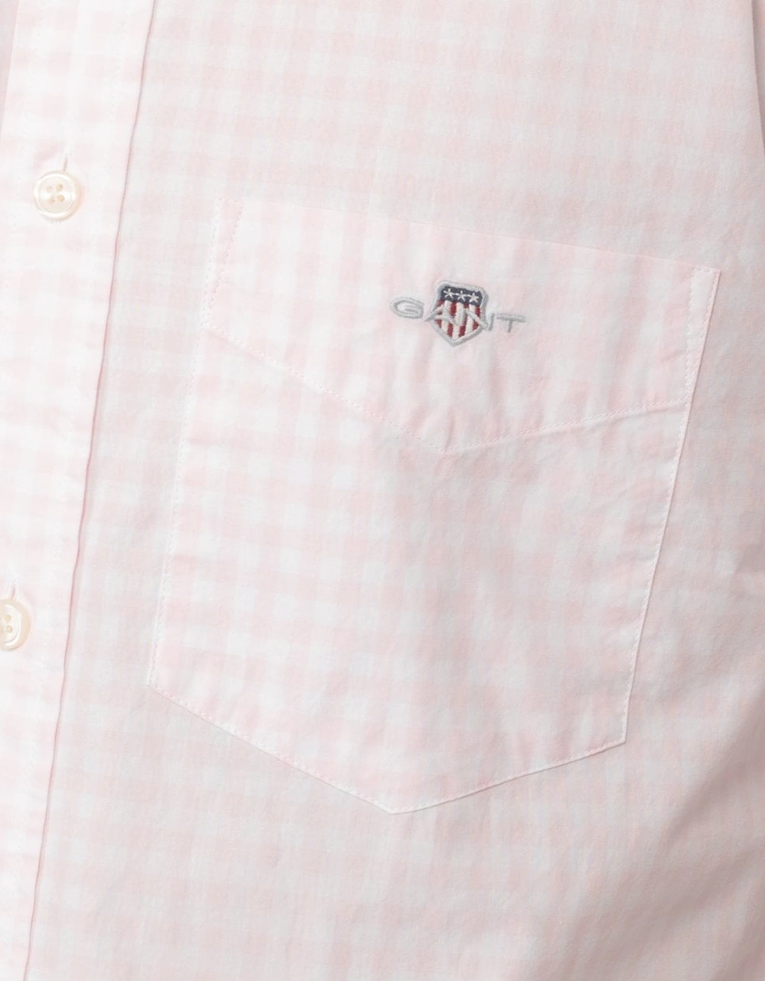 Mens Regular Fit Short Sleeve Poplin Gingham Shirt