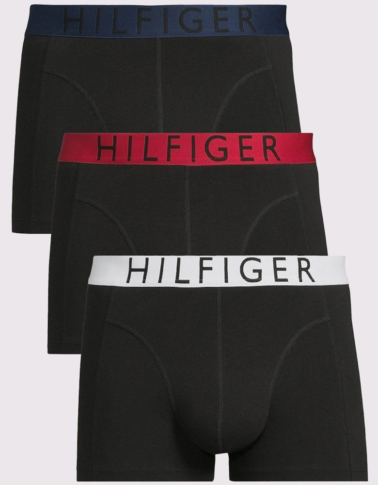 3 Pack Contrast Waistband Trunks - Multi