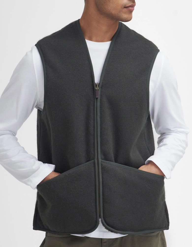 Warm Pile Waistcoat Zip-In Liner - Sage