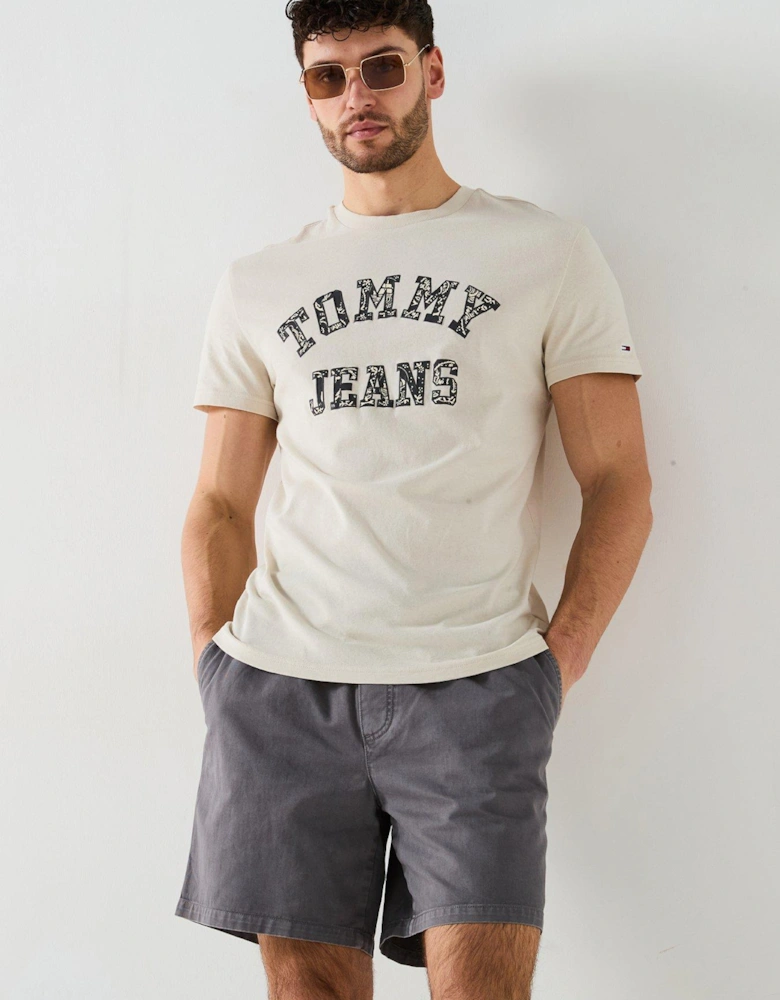 Paisley Varsity Logo T-Shirt - Natural