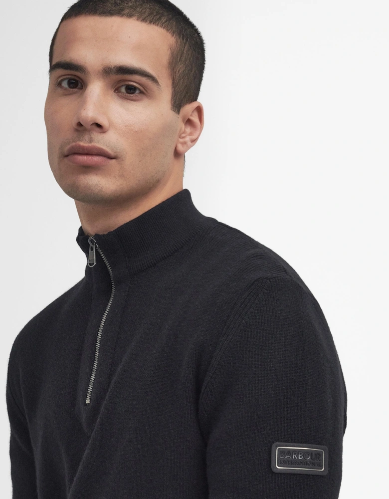 Crawley Mens Funnel Neck Jumper - Black