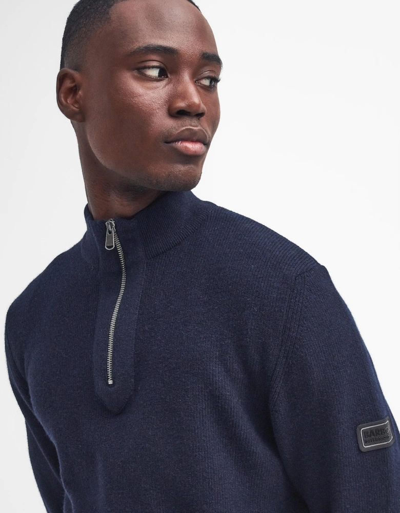 Crawley Mens Funnel Neck Jumper - Navy