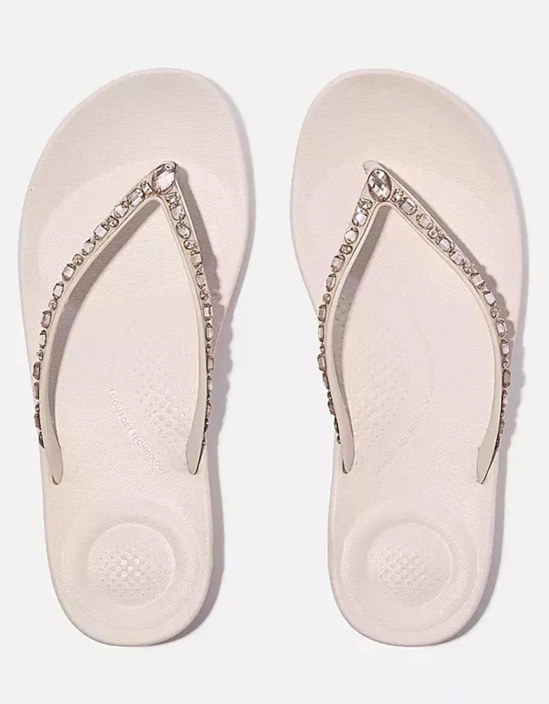Womens iQushion Multi-Crystal Ergonomic Flip-Flops