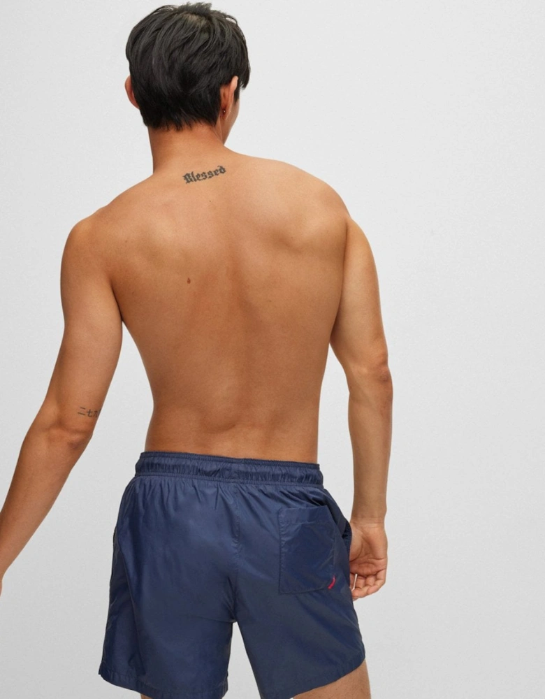 HUGO HAITI Mens Quick-Drying Swim Shorts In Recycled Fabric With Logo NOS