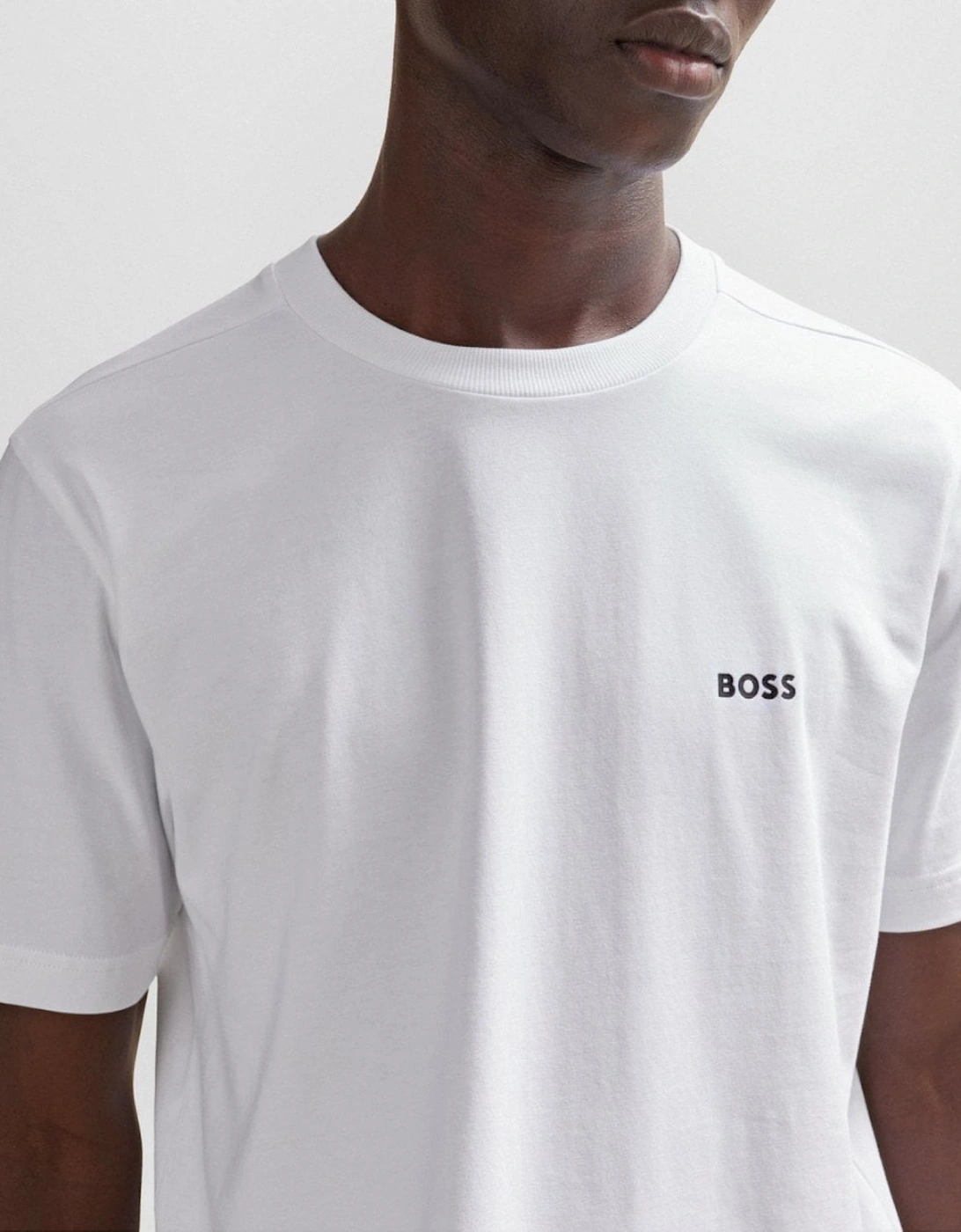 BOSS Green Tee Mens Stretch Cotton T-Shirt with Contrast Logo NOS