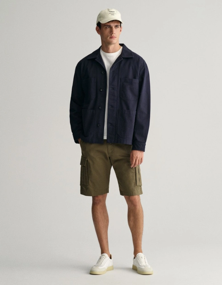 Mens Relaxed Twill Cargo Shorts