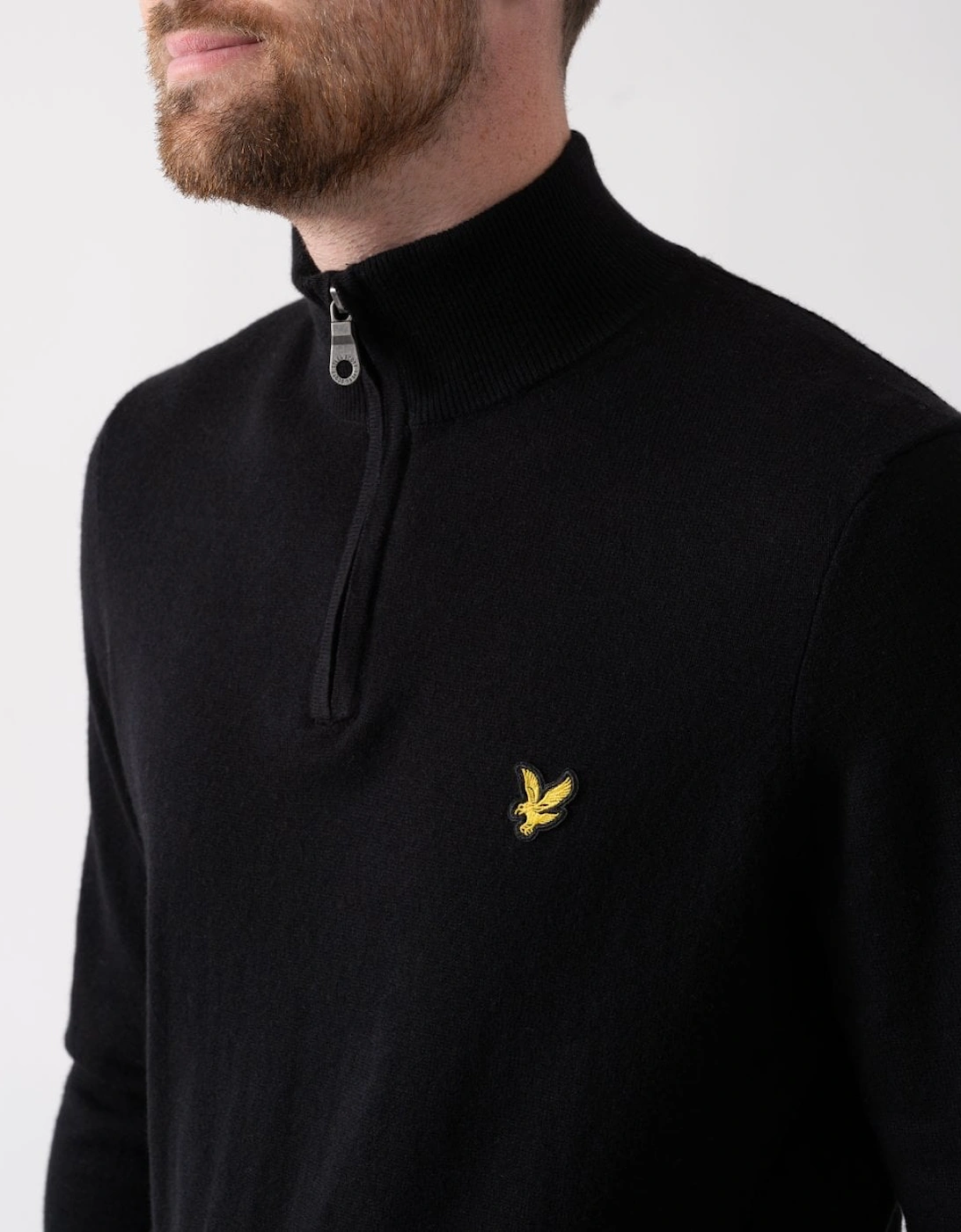 Lyle & Scott Men's Black Cotton Merino Quarter Zip Jumper - Image 7
