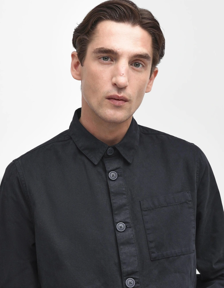 Washed Mens Overshirt - Navy