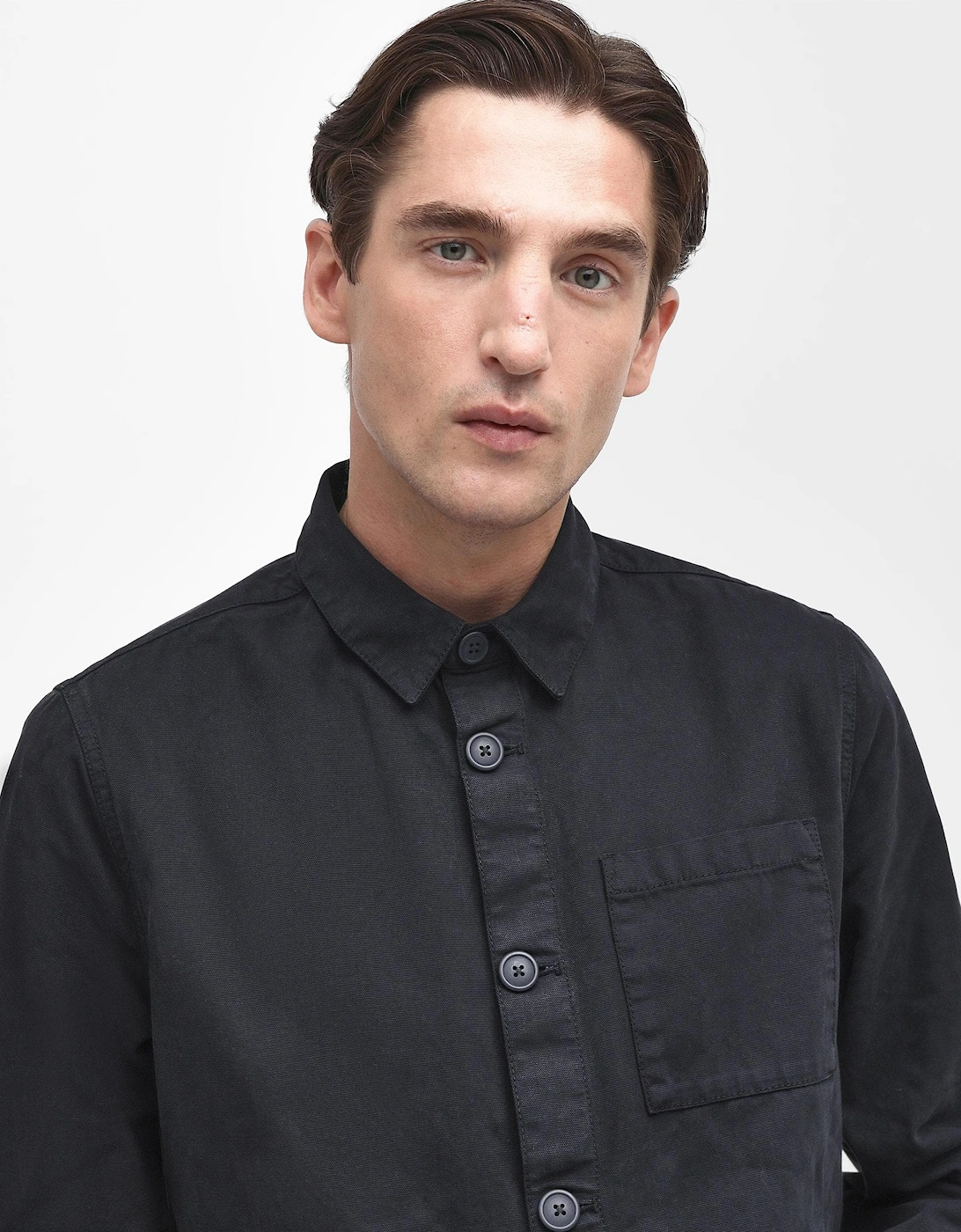 Washed Mens Overshirt - Navy