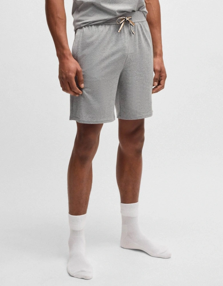 BOSS Orange Unique Mens Stretch-Cotton Pyjama Shorts with Logo Print