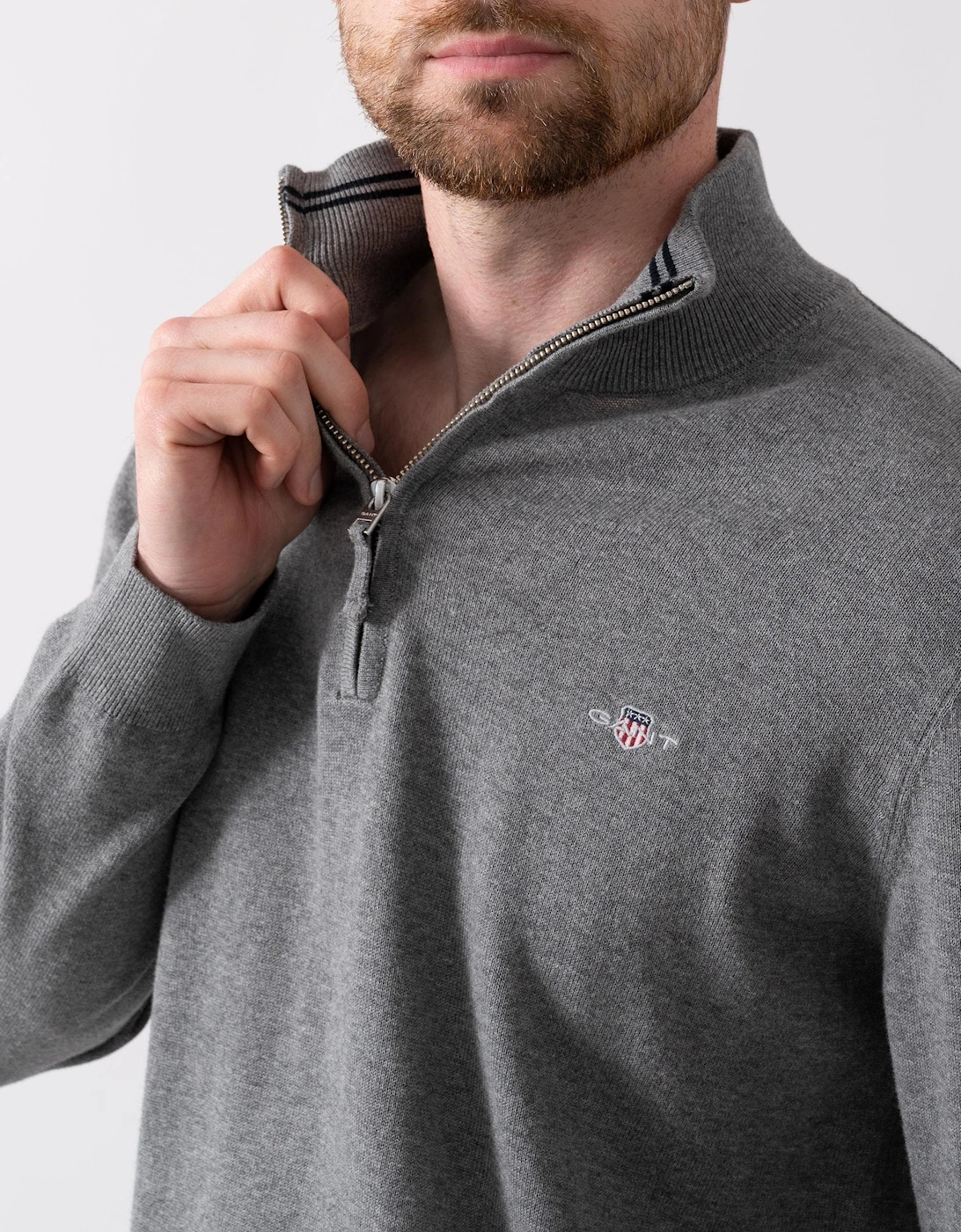 Mens Classic Cotton Half zip Jumper