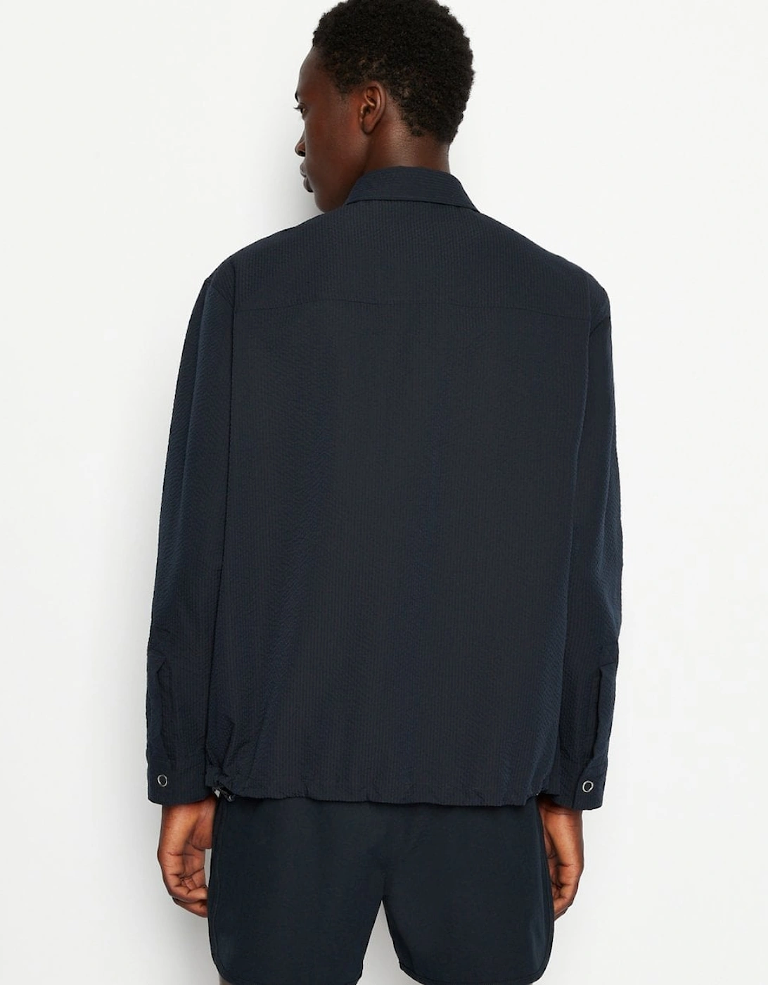 Mens Boxy Nylon Seersucker Shirt