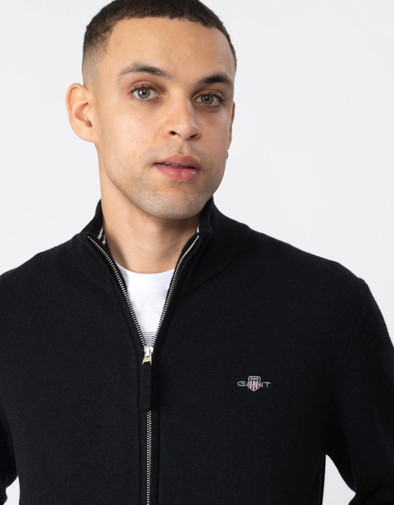 Mens Superfine Lambswool Full Zip Cardigan