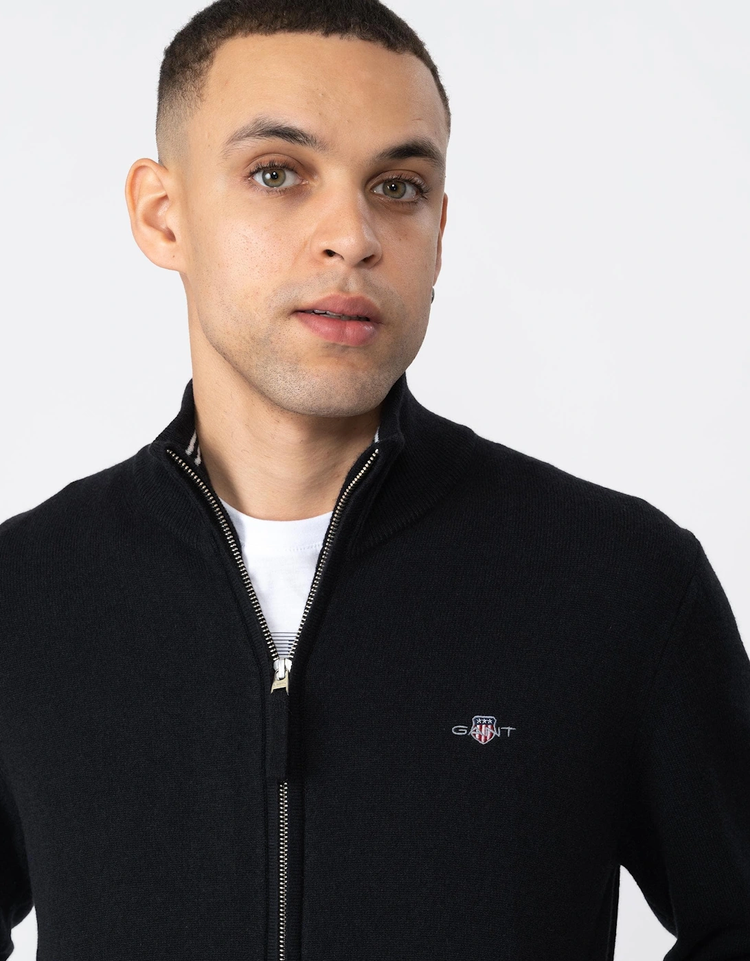 Mens Superfine Lambswool Full Zip Cardigan