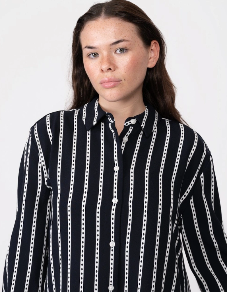 Argyle Stripe Womens Relaxed Fit Shirt