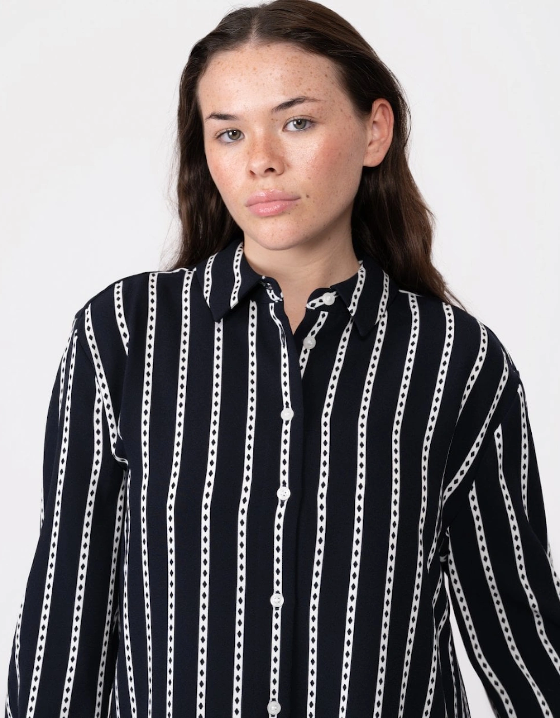 Argyle Stripe Womens Relaxed Fit Shirt