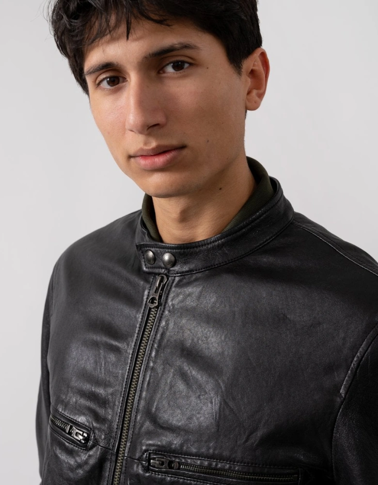 V Racer Mens Leather Jacket
