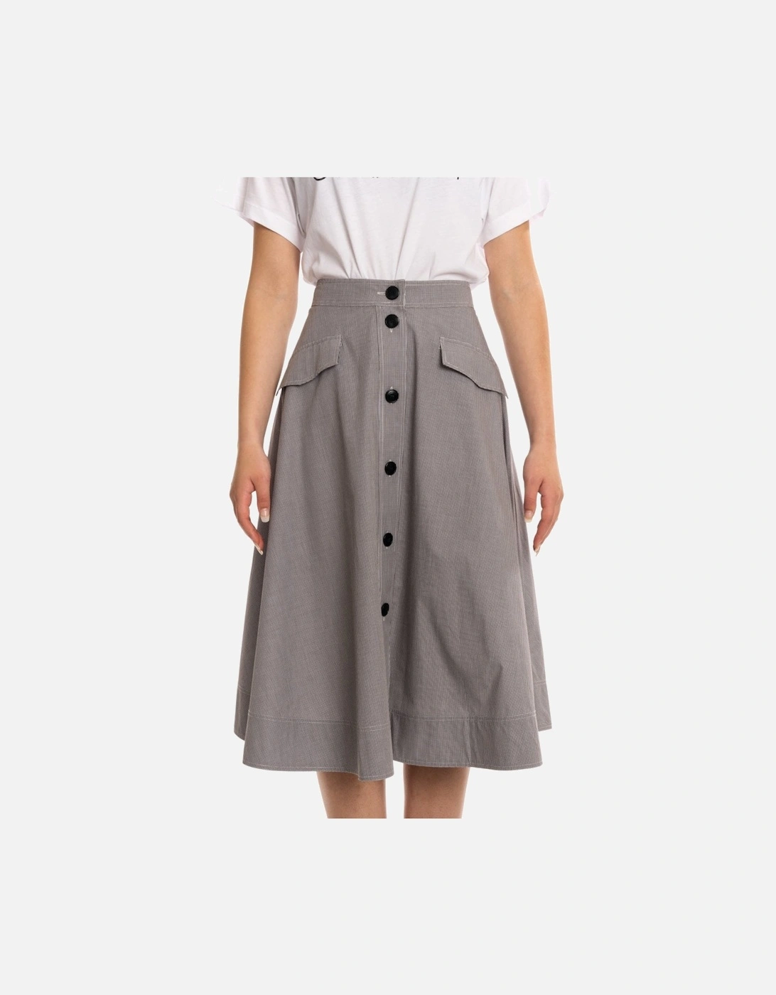 Women's Calvin Klein Mini Gingham Button Womens Skirt - Brown - Size: 8