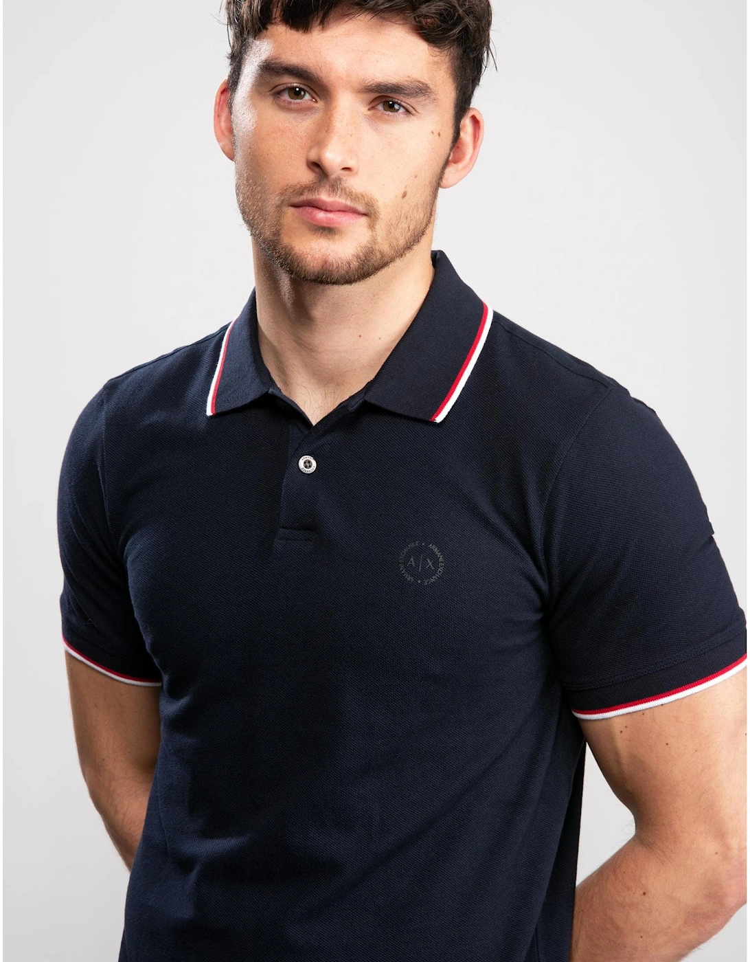 Armani Exchange Men's Navy Logo Pique Polo Shirt - : 42 Xl