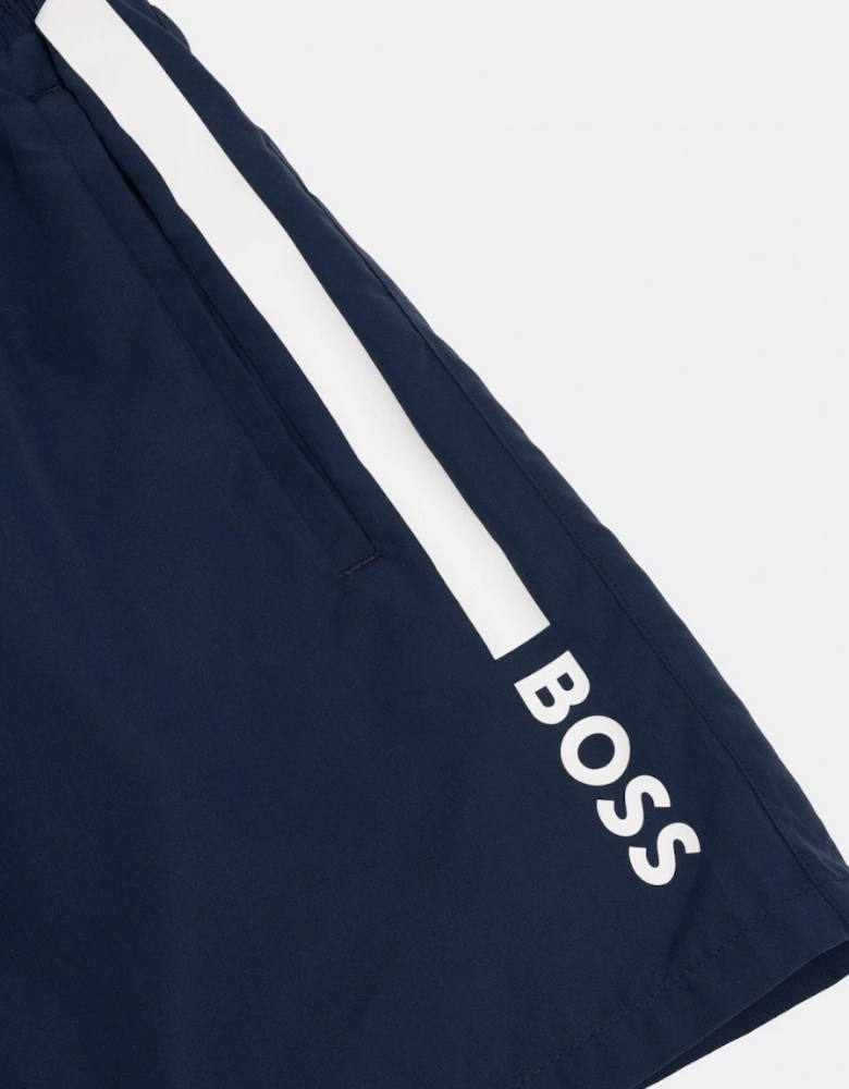 BOSS Orange Dolphin NOS Mens Quick-Drying Swim Shorts with Stripe and Logo