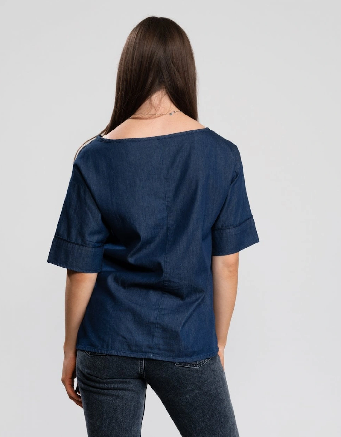 Great Plains Darla Denim Front Tie Womens Top