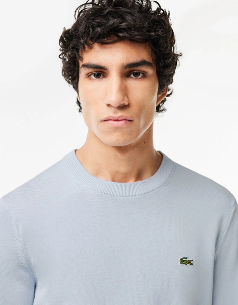 Mens Organic Cotton Crew Neck Sweater - Phoenix Blue J2G