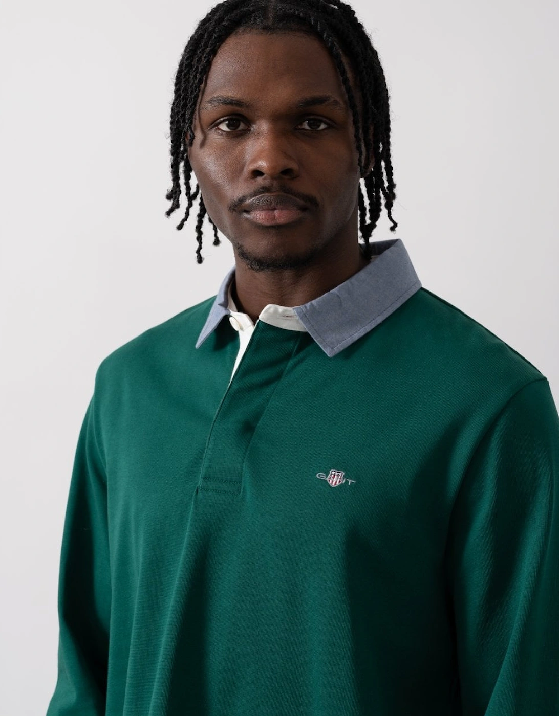 Mens Regular Fit Chambray Heavy Rugger - 373 Deep Forest Green