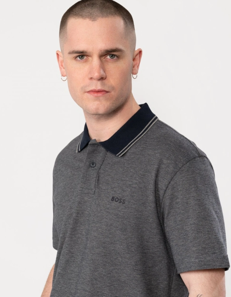 BOSS Orange Oxford New Mens Contrast Collar Short Sleeve Polo Shirt