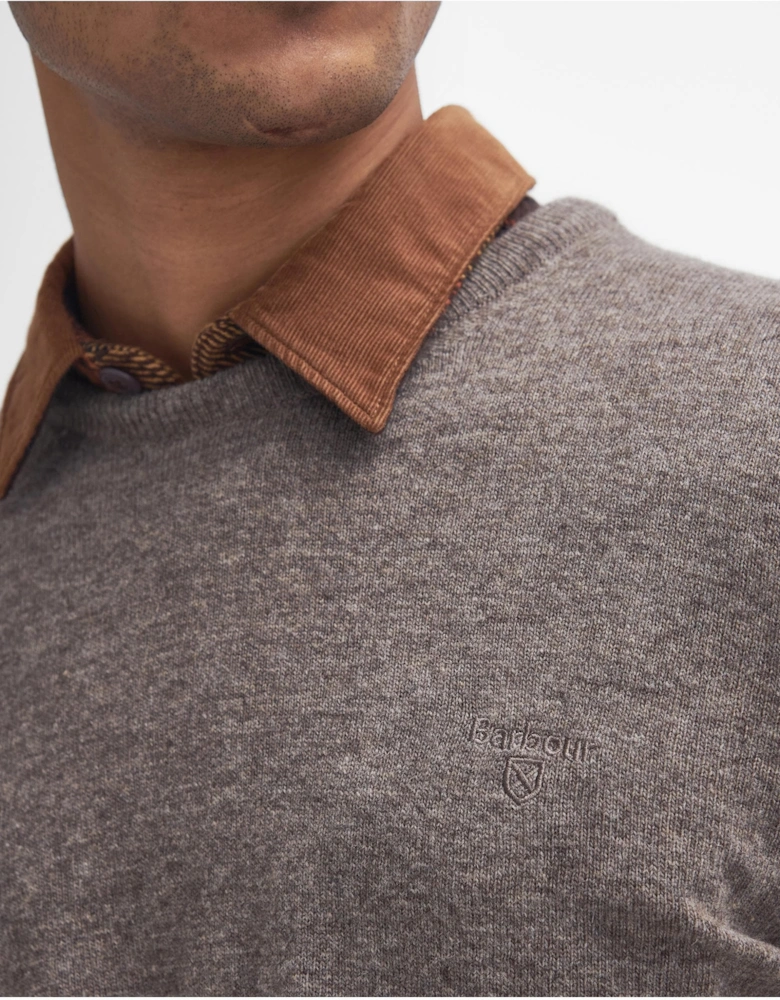 Essential Crew Neck Mens Jumper - Dark Stone