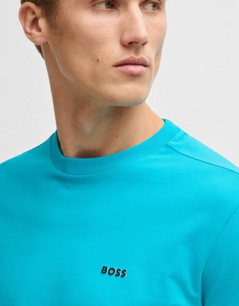 BOSS Green Tee Mens Stretch Cotton T-Shirt with Contrast Logo