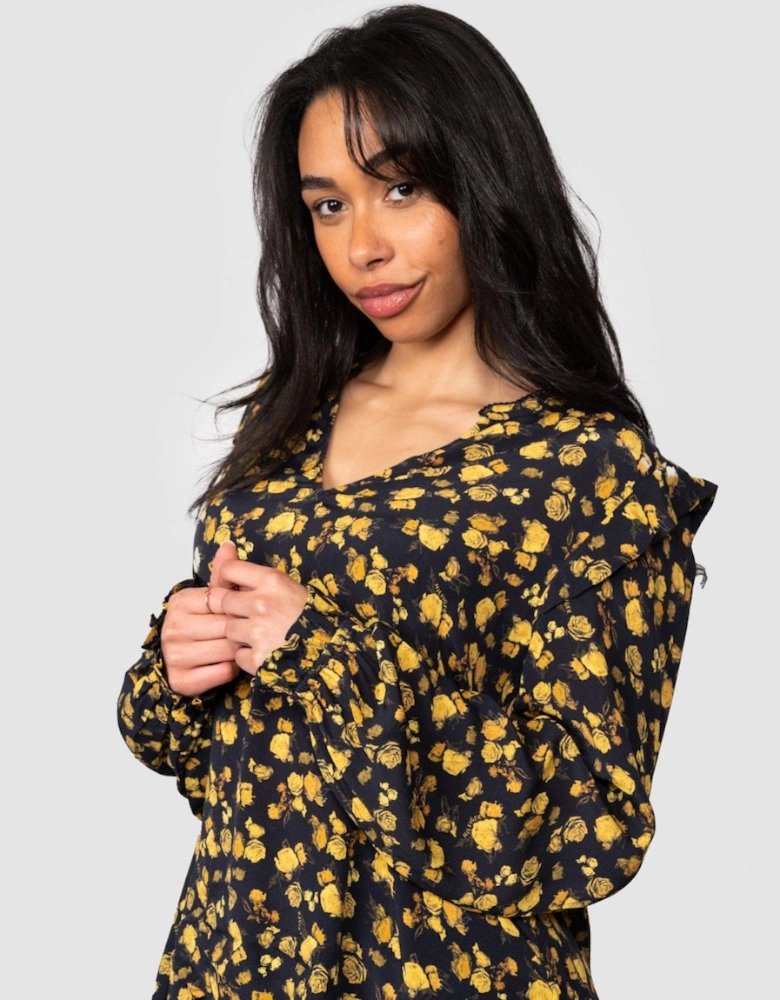 Moss Crepe Rose Womens Blouse
