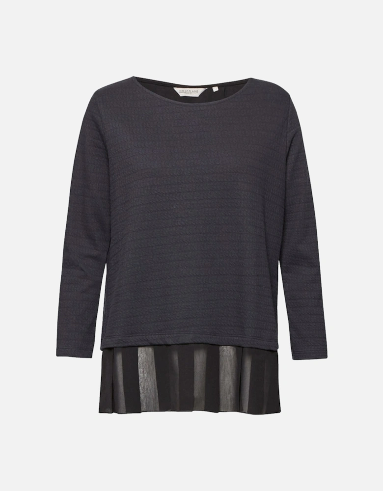 Great Plains Ripple Jersey Pleated Hem Womens Tee