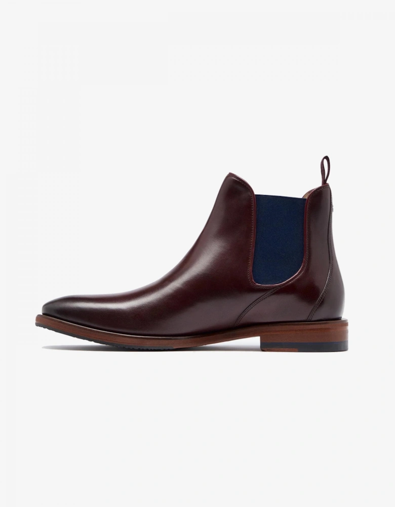 Andante Leather Mens Chelsea Boots - Burgundy
