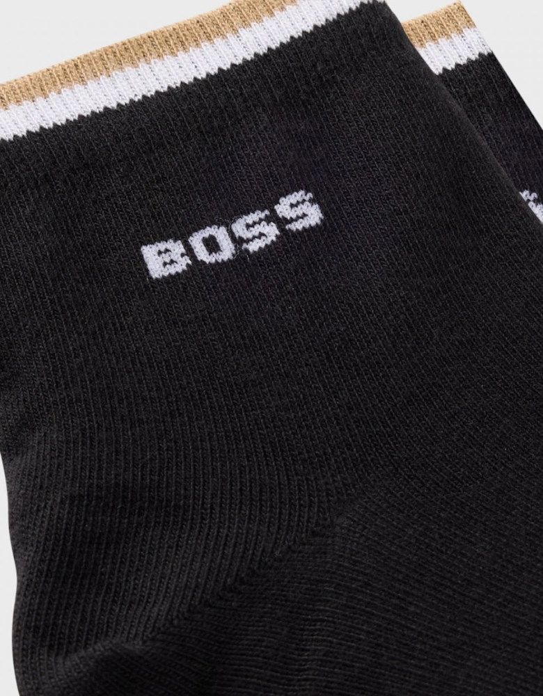 BOSS Orange Mens Two-Pack of Short Length Socks with Signature Stripe NOS
