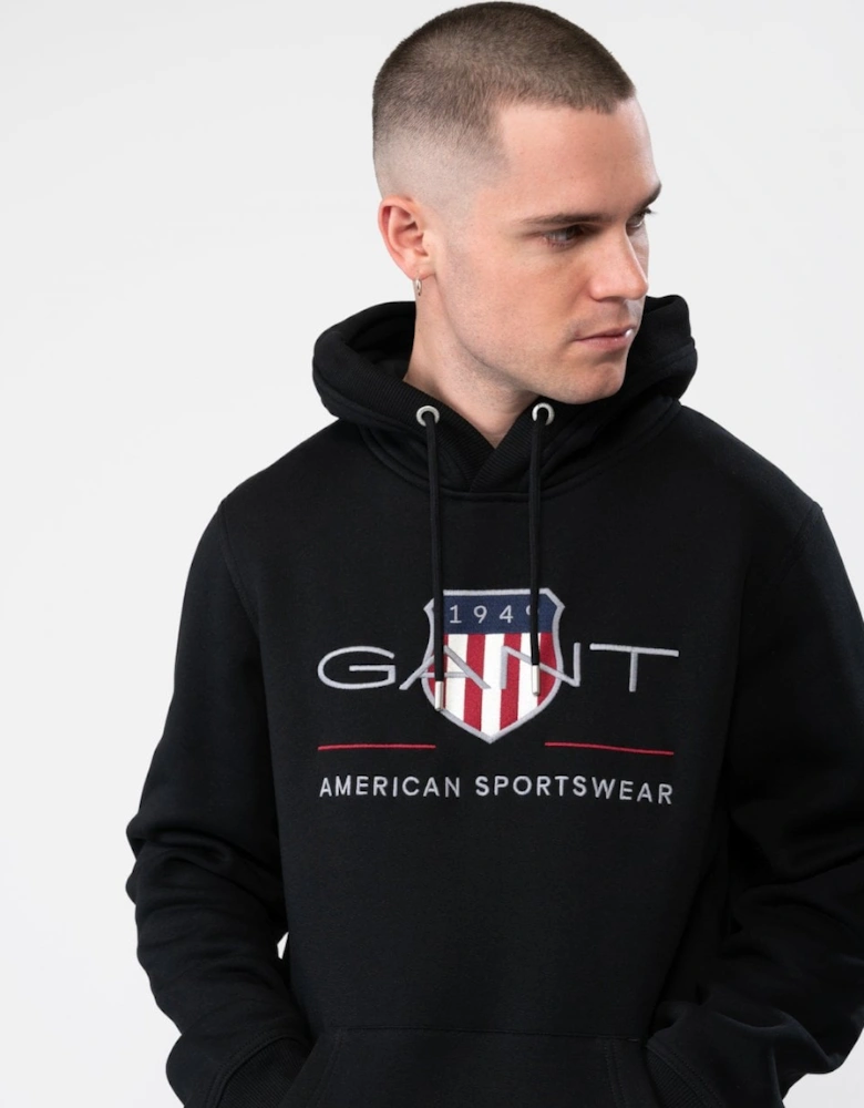 Mens Regular FIt Archive Shield Pullover Hoodie