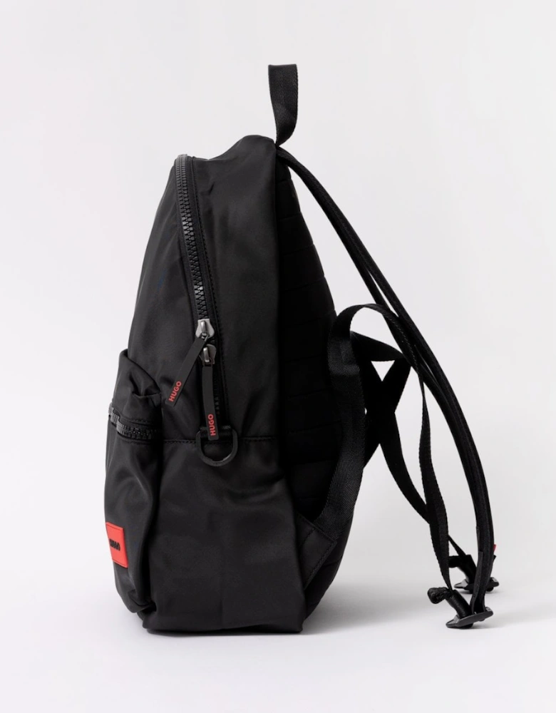 HUGO Ethon Backpack with Red Rubber Logo Label and Top Handle NOS