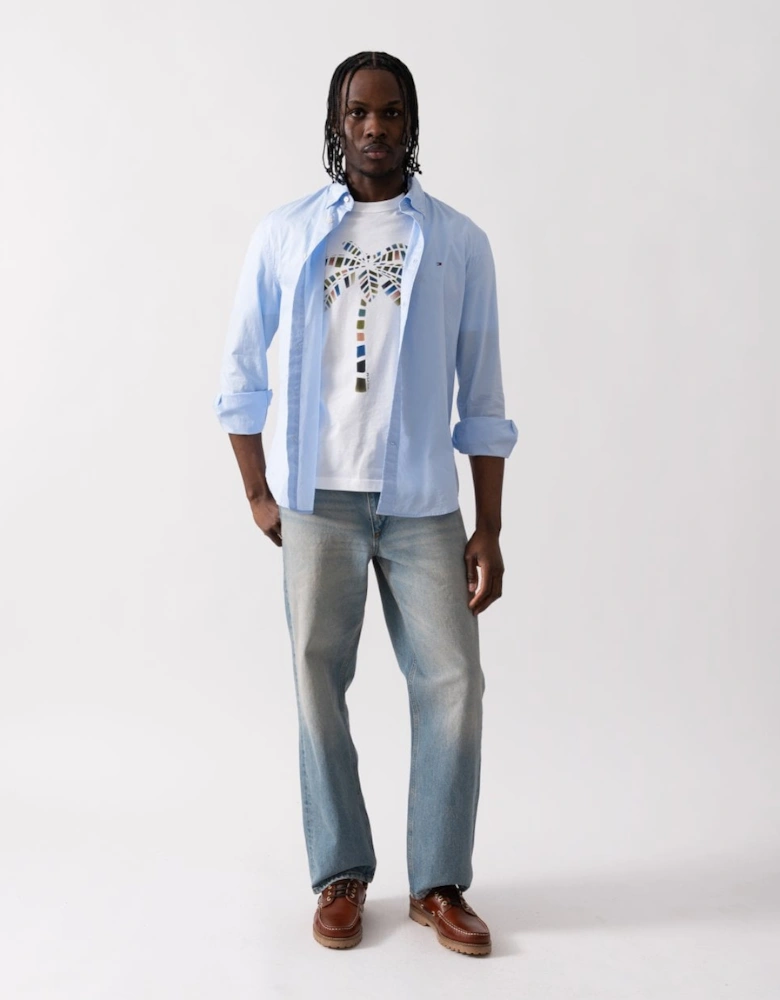 Core Flex Poplin Mens Long Sleeve Shirt - Sweet Blue