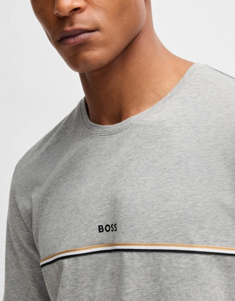 BOSS Orange Unique Mens Stretch-Cotton Pyjama T-Shirt with Logo Print
