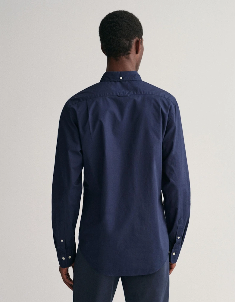 Mens Slim Fit Long Sleeve Poplin Shirt
