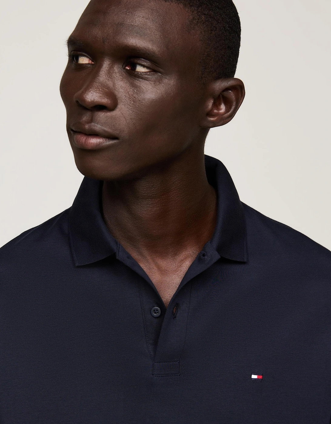 Liquid Cotton Mens Long Sleeve Polo - Desert Sky