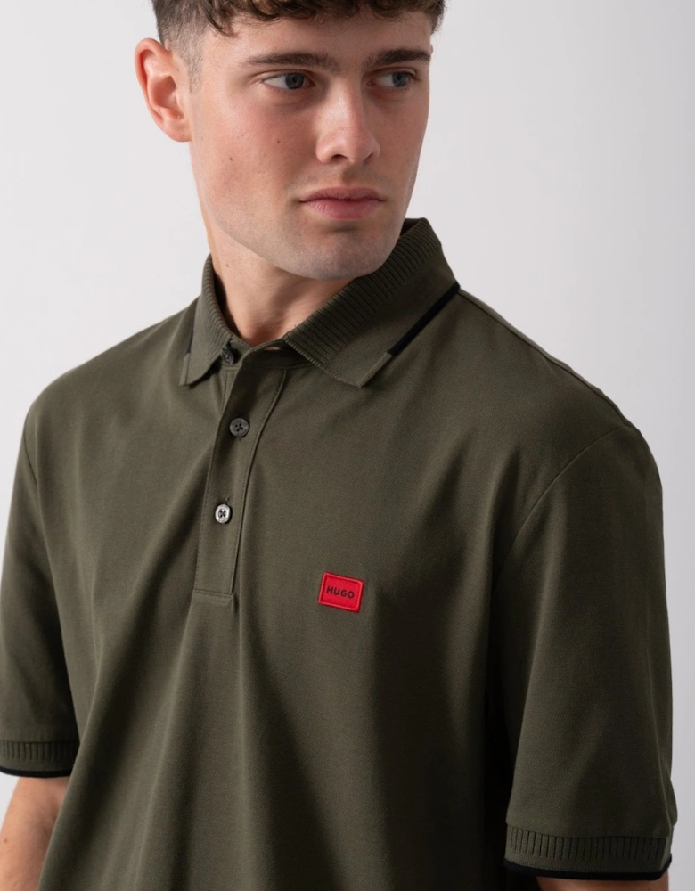 HUGO Deresino232 Mens Tipped Polo Shirt With Logo Label