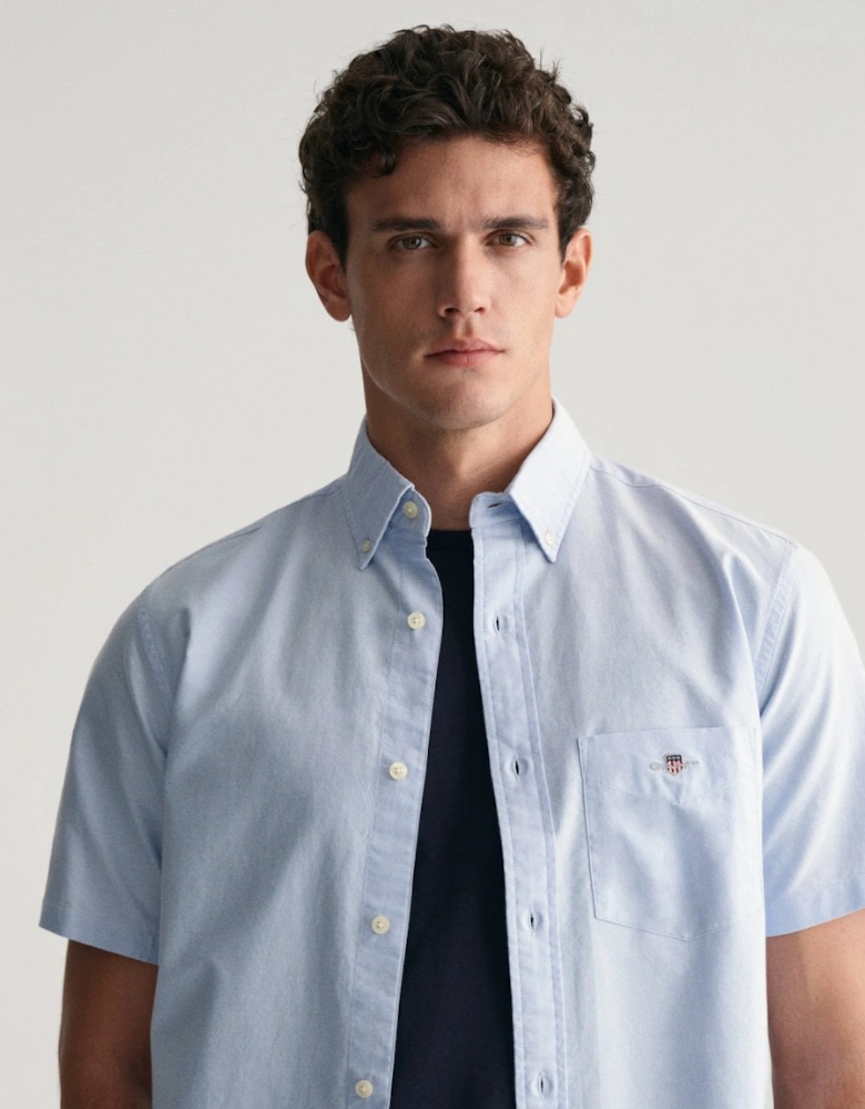 Mens Regular Fit Short Sleeve Oxford Shirt