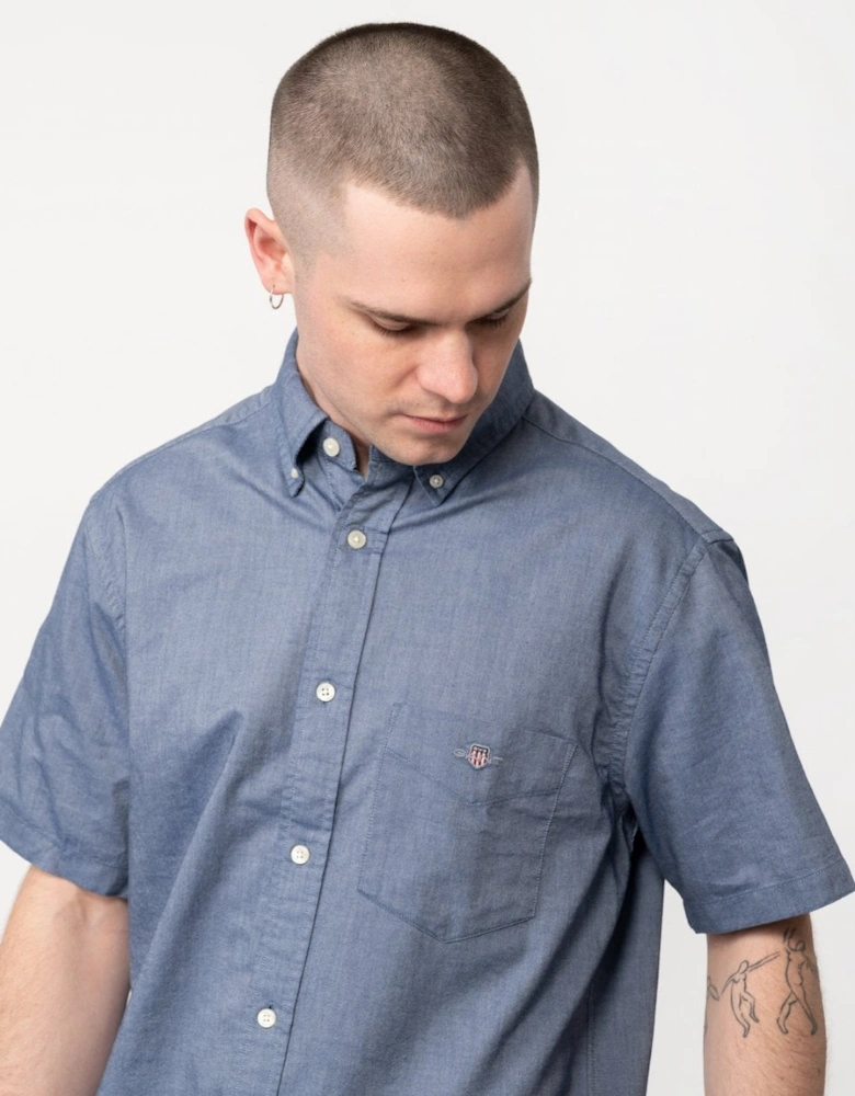 Mens Regular Fit Short Sleeve Oxford Shirt
