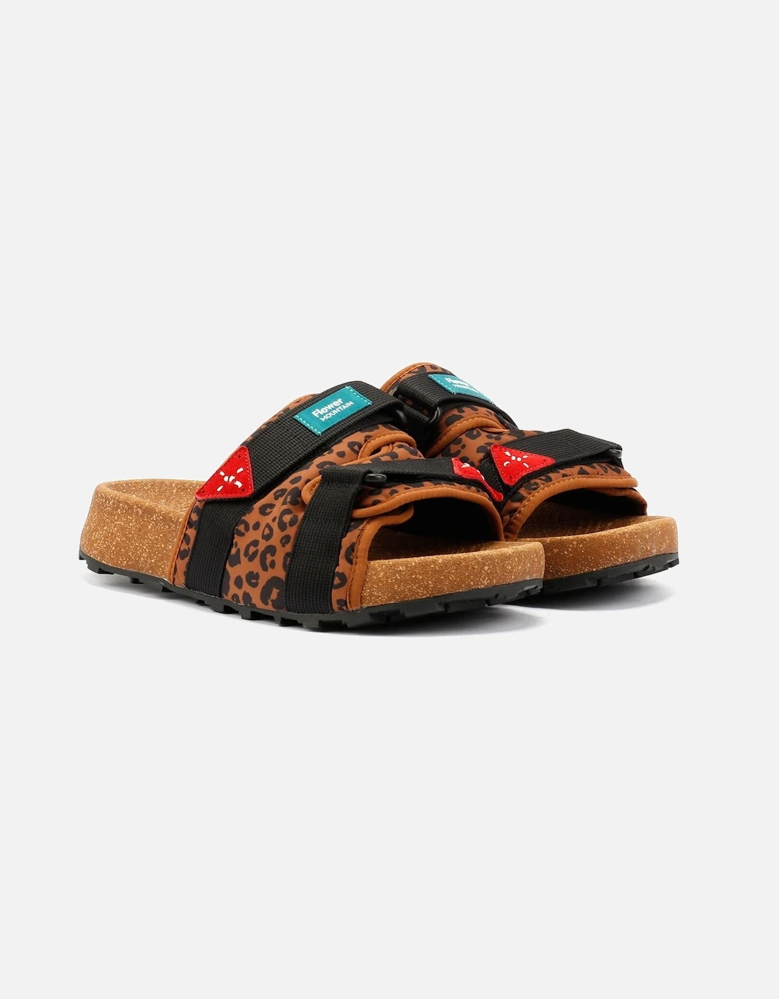 Women's Flower Mountain Niwa Nylon Leopard Slides - Brown - Size: UK 7.5 / eu 41 / us m8 - w9.5