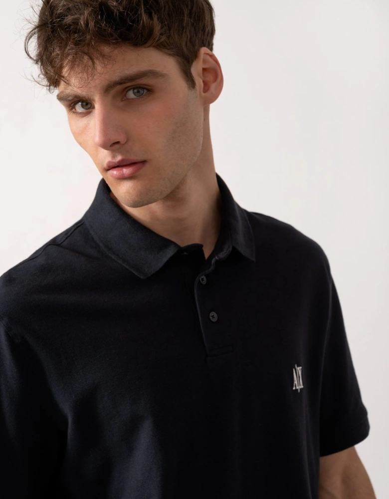 Mens Embroidered A|X Monogram Short Sleeve Polo Shirt